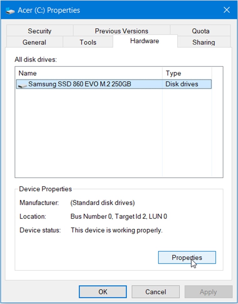 Detección de disco duro usando Windows Explorer