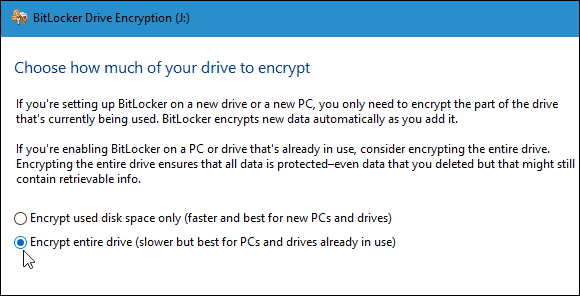 نرم‌افزار BitLocker Encrypt entire drive