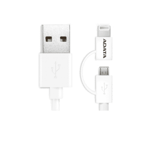 کابل تبدیل USB به لایتنینگ و MicroUSB ای دیتا طول 1 متر