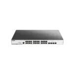 سوییچ DGS-3000-28LP دارای 24 پورت PoE گیگابیتی شبکه و 4 پورت گیگابیتی SFP است