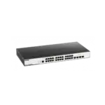 سوییچ DGS-3000-28X دارای 24 پورت گیگابیتی شبکه و 4 پورت +10G SFP است.