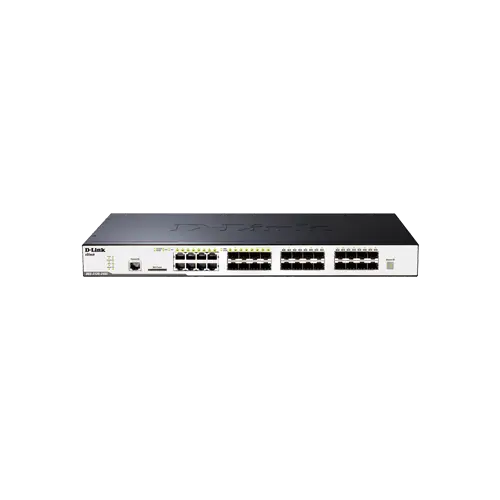 سوییچ DGS-3120-24SC دارای 16 پورت SFP و 8 پورت ترکیبی 1000BASE-T/SFP می باشد