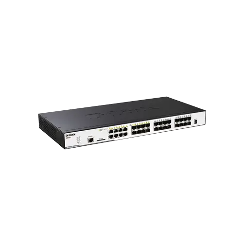 سوییچ DGS-3120-24SC دارای 16 پورت SFP و 8 پورت ترکیبی 1000BASE-T/SFP می باشد