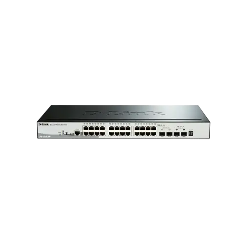 سوییچ DGS-1510-28P دارای 24 پورت PoE گیگابیتی شبکه ، 2 پورت گیگابیتی SFP و 2 پورت SFP+ 10G  می باشد