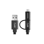 کابل دو در یک USB به USB-C/Micro USB ای دیتا