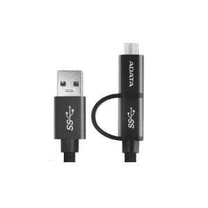 کابل دو در یک USB به USB-C/Micro USB ای دیتا