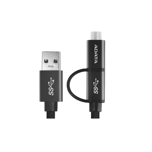 کابل دو در یک USB به USB-C/Micro USB ای دیتا