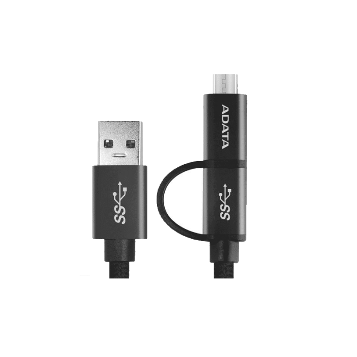 کابل دو در یک USB به USB-C/Micro USB ای دیتا