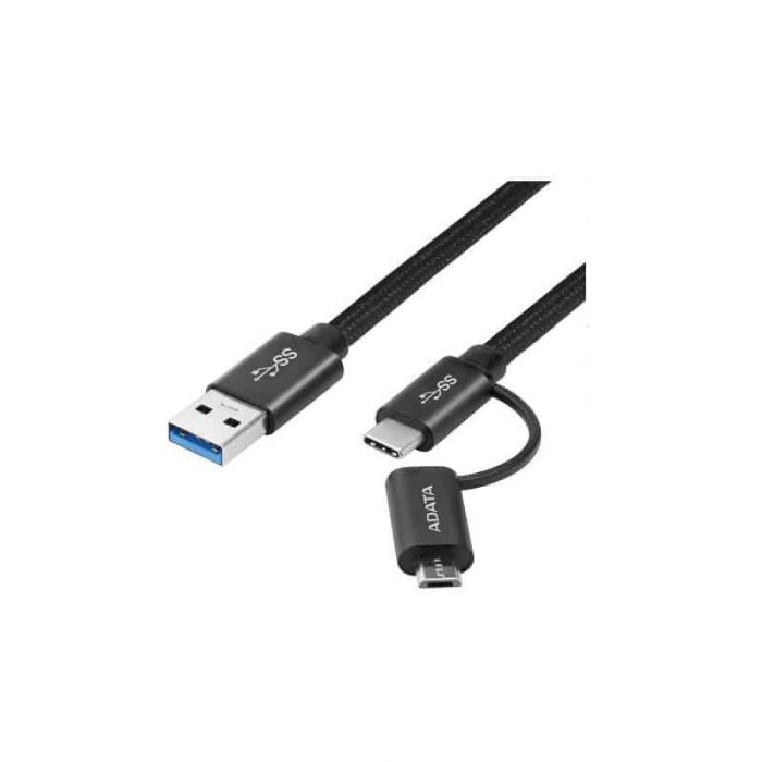 کابل دو در یک USB به USB-C/Micro USB ای دیتا