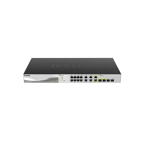 سوییچ DXS-1100-16TC دارای 12 پورت 10 گیگابیتی شبکه ,دو پورت ترکیبی+10GBASE-T/SFPو دو پورت +SFP است
