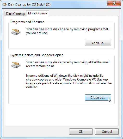 اجرای Disk Cleanup (پاک‌سازی فضای دیسک)