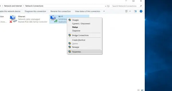 Change Adapter Settings