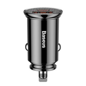 Baseus Circular Plastic A+C 30w PPS Car Charger Black