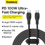 کابل شارژ USB C به USB C بیسوس Baseus (مشکی) - تصویر 2