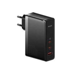 شارژر فست شارژ 140 واتی بیسوس GaN5 Pro با سه پورت USB C