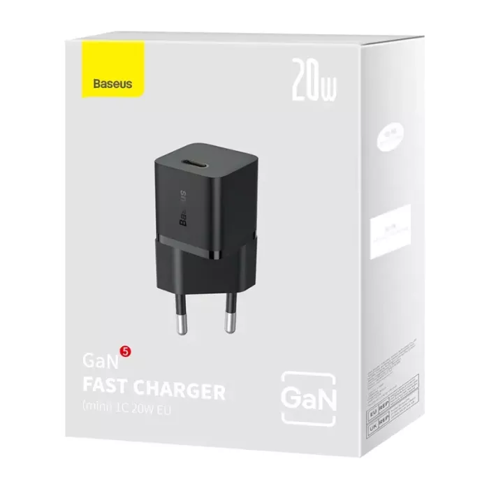 Baseus GaN5 EU Type C 20W Mobile Phone Travel Adapter Mini Fast Charger