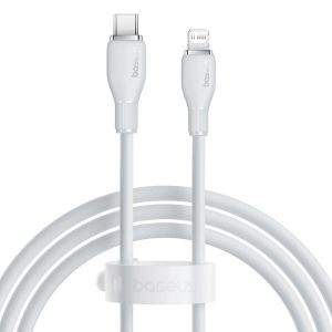 کابل USB-C به Lightning بیسوس سری Pudding رنگ سفید