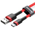 Baseus Cafule Cable durable nylon cord USB / USB-C QC3.0 3A 1M red