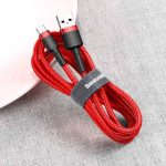 Baseus Cafule Cable durable nylon cord USB / USB-C QC3.0 3A 1M red