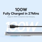 کابل شارژ USB به تایپ C بیسوس سری Pudding از نوع 100W با طول 1 متر