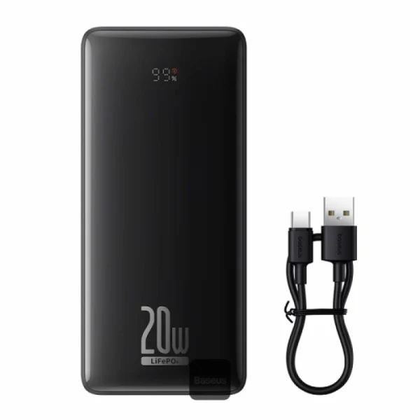 پاوربانک بیسوس مدل LiFePO4 20w ظرفیت 18400میلی آمپر