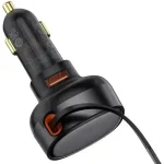 شارژر فندکی 60w بیسوس Enjoyment Pro U+Retractable Type-C - تصویر 3