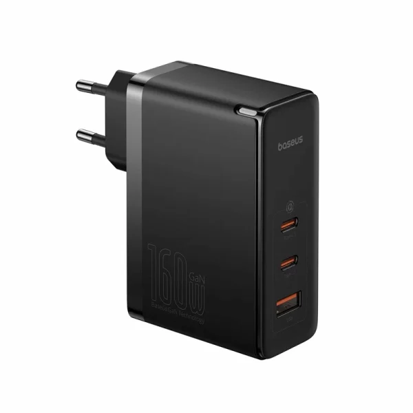 شارژر دیواری 160 وات بیسوس مدل GaN5 Pro Digital Fast Charger 2C+U