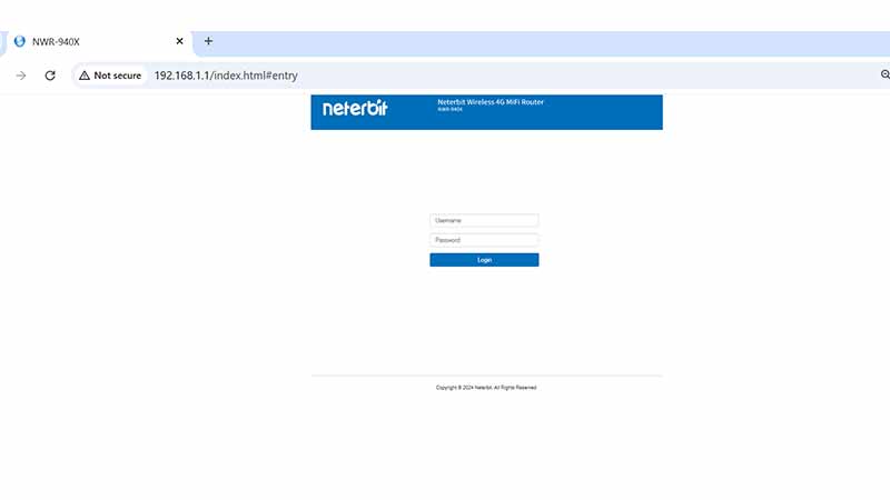 تنظیمات مودم Neterbit NWR-940X