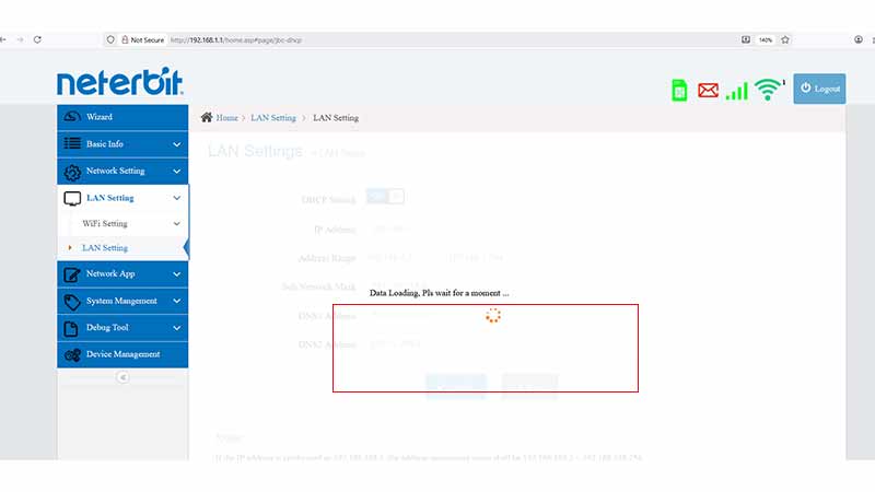 تنظیمات DNS مودم Neterbit NWR-431F